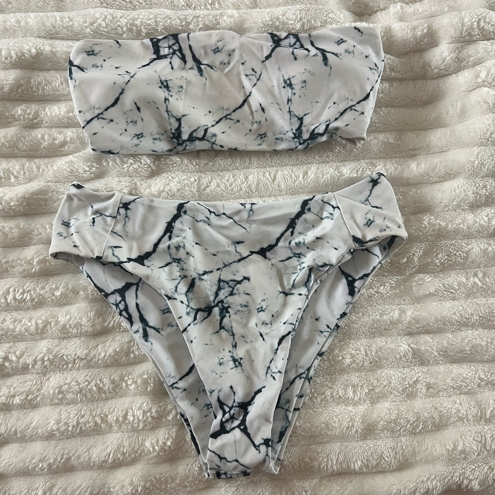 Marble Print Bikini Set